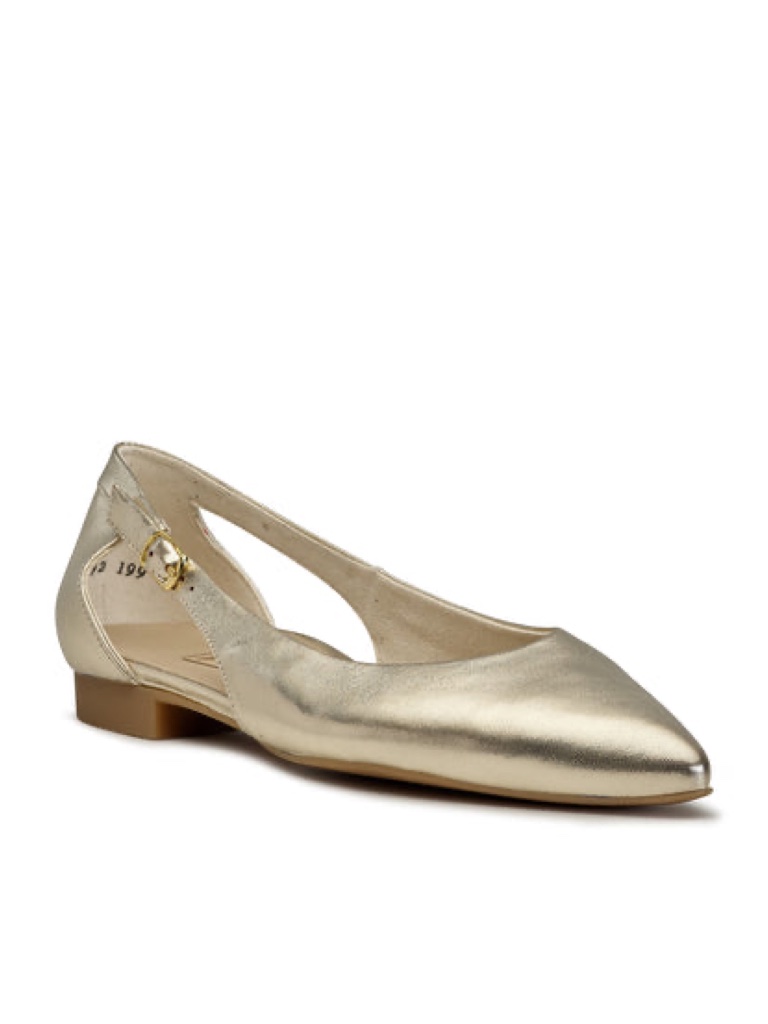 New Paul Green Rica Flat Platino Metallic Nappa Sz 7